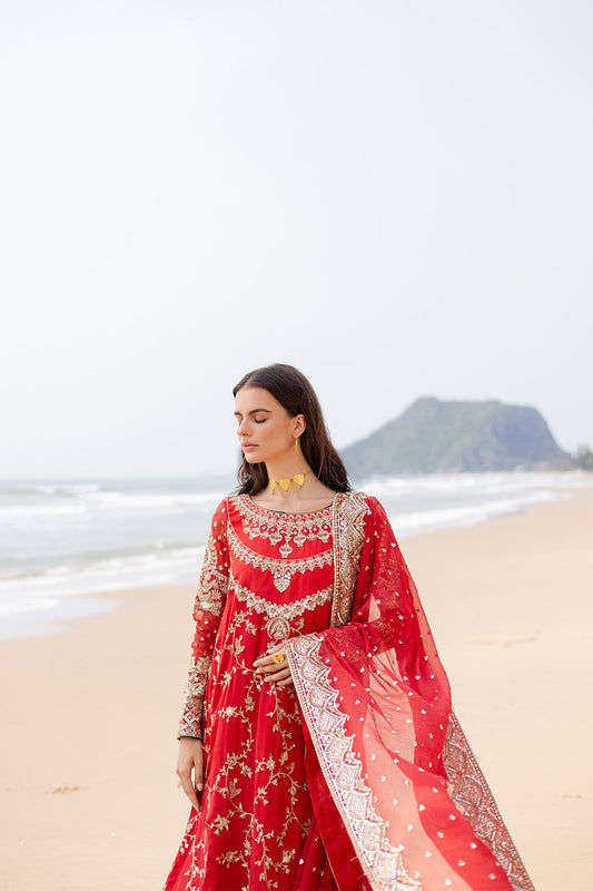 ZYRA FREESIA 3 Piece Embroirdered Chiffon Anvi - FW40055