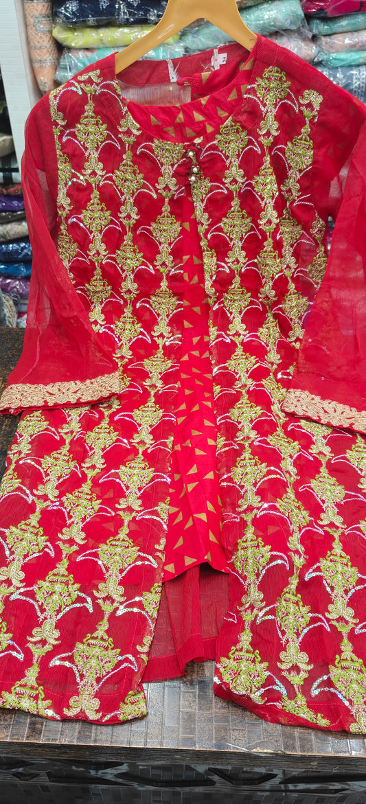 ZOYA AHMED KIDS CHIFFON KURTI D-05