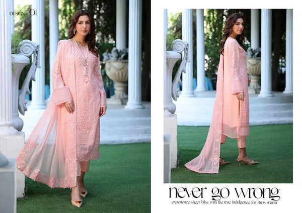 ARFA BY NOOR'S | LUXURY SEMI-STITCHED CHIFFON | D-01