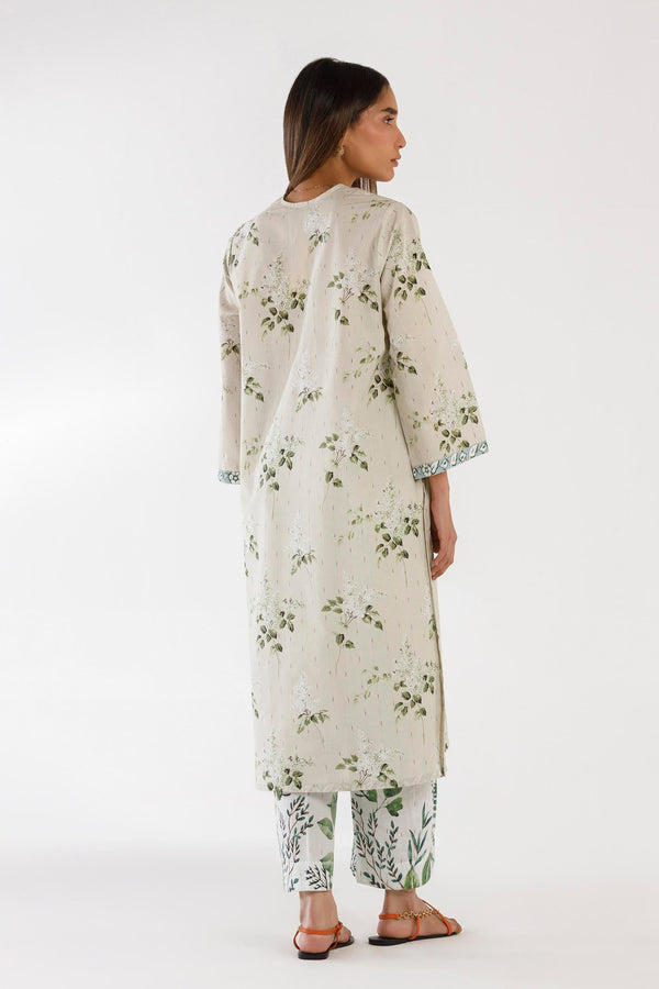 SANA SAFINAZ FESTIVE SS26BSP025P2T Stitched Printed Textured Shirt + Culotte