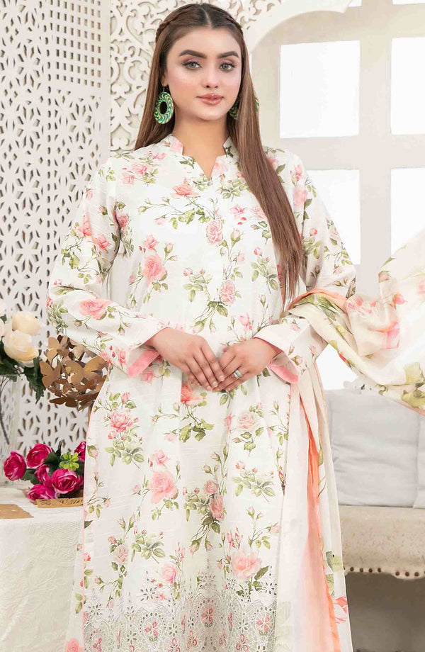 Areeba by Tawakkal Fabric Embroidered Lawn Unstitched 3 Piece Suit - D-1684