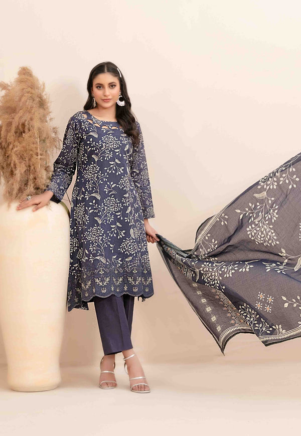 Areeba by Tawakkal Fabric Embroidered Lawn Unstitched 3 Piece Suit - D-1110