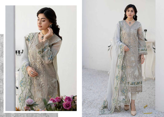 ZYRA LUXURY SEMI-STITCHED ORGANZA BY NOOR’S-03