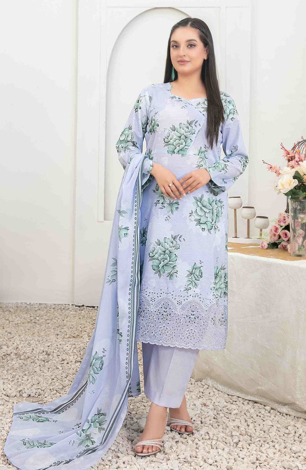Areeba by Tawakkal Fabric Embroidered Lawn Unstitched 3 Piece Suit - D-1685