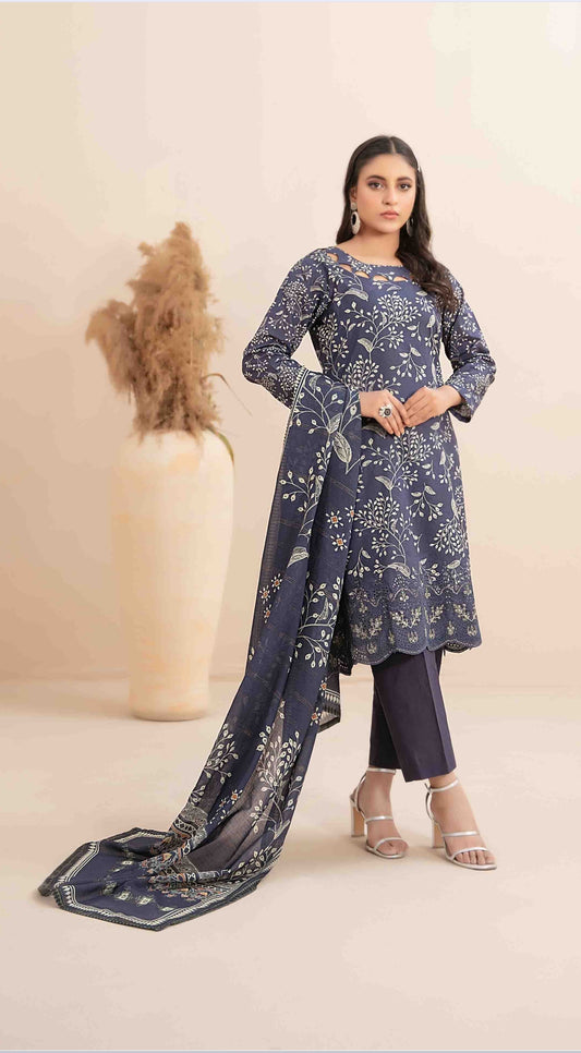 Areeba by Tawakkal Fabric Embroidered Lawn Unstitched 3 Piece Suit - D-1110