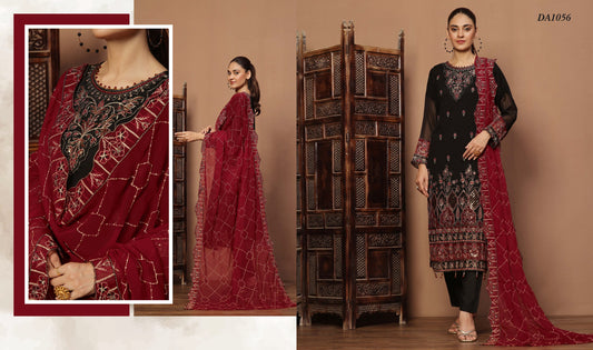 NASHWA BY BIN HAMEED SEMI-STITCHED 3PC | DA1056