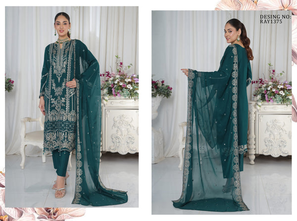 AAFRIN LUXURY CHIFFON BY BIN HAMEED SEMI-STITCHED 3PC | RAY1375