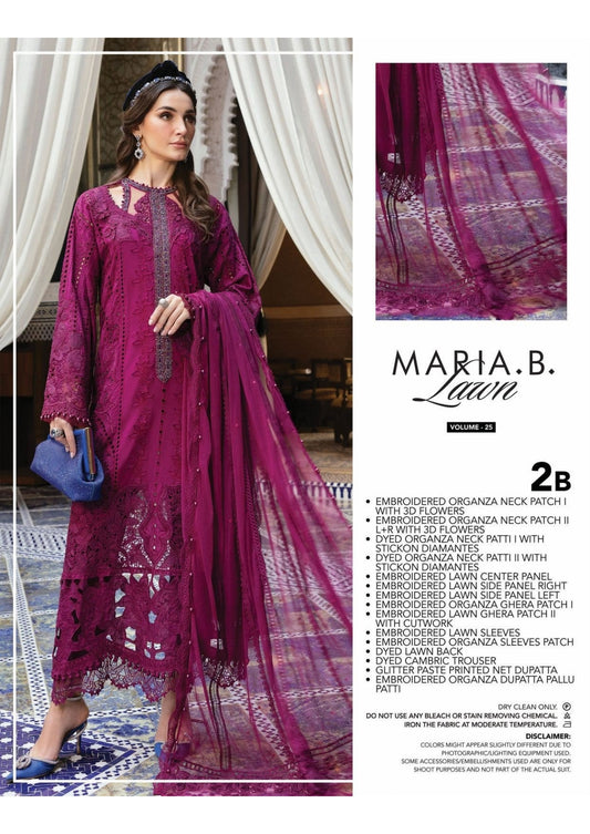 MARIA B LUXURY UNSTITCHED LUXURY  LAWN (2-B)