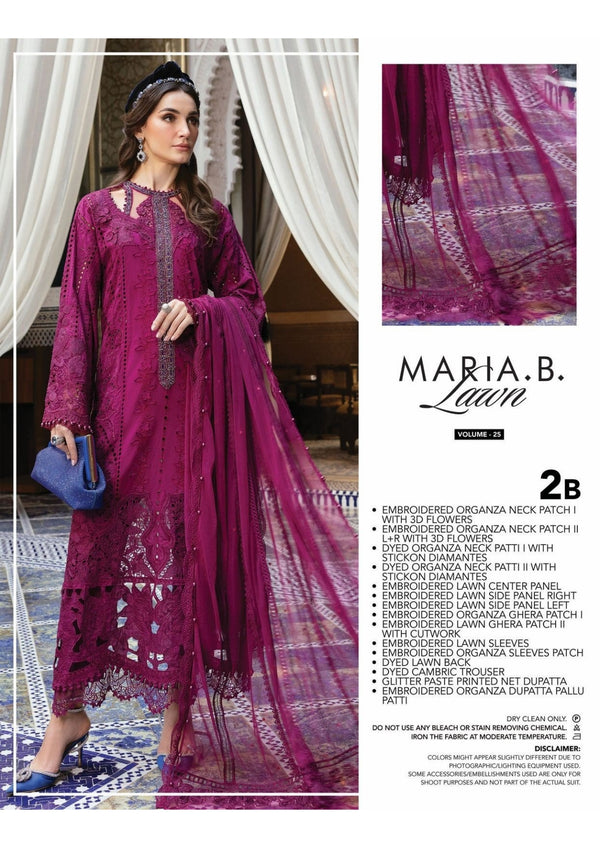 MARIA B LUXURY UNSTITCHED LUXURYLAWN (2-B)