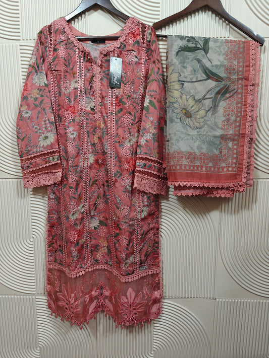 ZA AAMNA NOOR LUXUR LAWN PRET | D-08