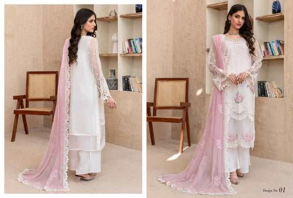 NOOR'S CINDRELLA| LUXURY SEMI-STITCHED CHIFFON | D-01