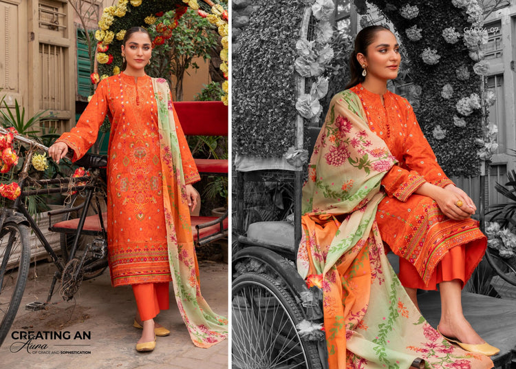 Adaa By Gulljee Printed Embroidered Lawn Collection (GAD2401-A7)