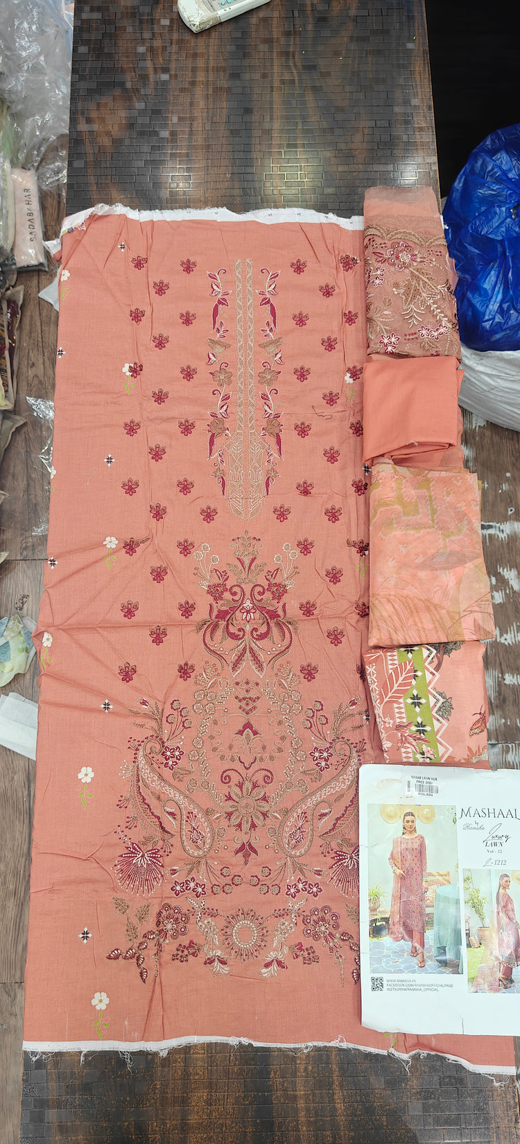 MASHAAL BY RAMSHA LUXURY LAWN-3PC | L-1212