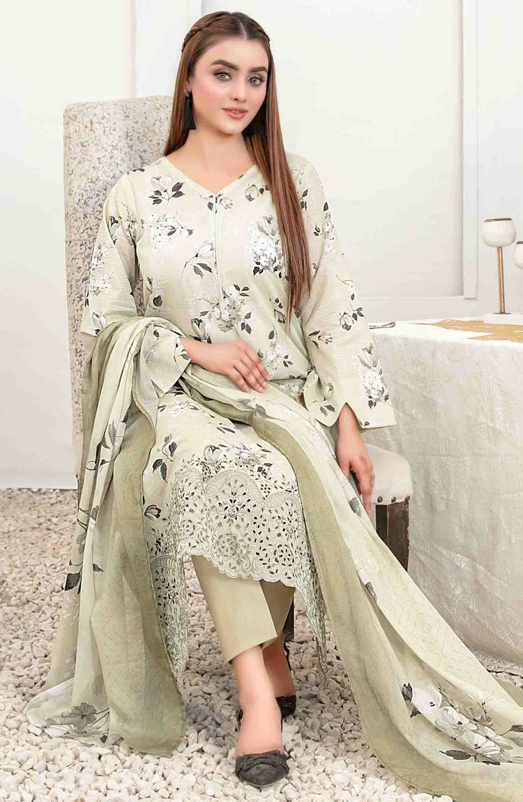 Areeba by Tawakkal Fabric Embroidered Lawn Unstitched 3 Piece Suit - D-1682