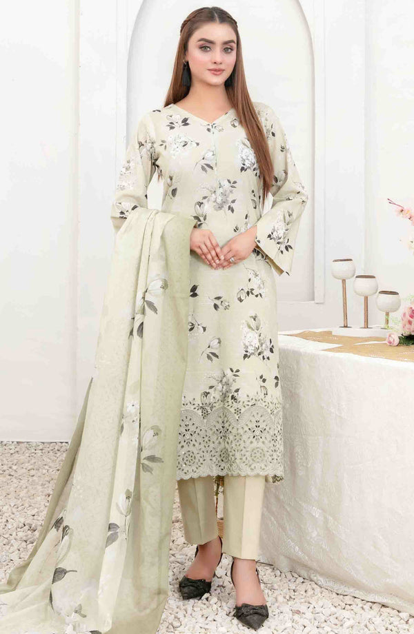 Areeba by Tawakkal Fabric Embroidered Lawn Unstitched 3 Piece Suit - D-1682