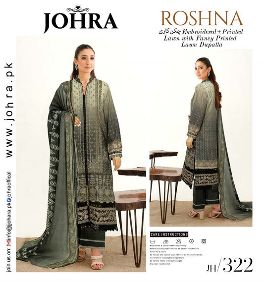 ROSHNA BY JOHRA PREMIUM LAWN | JH-322