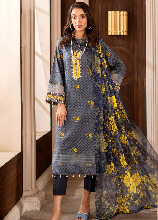 ALZOHAIB SUNSHINE BLOOM UN-STITCHED 3PC | D-02
