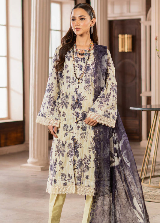 ALZOHAIB SUNSHINE BLOOM UN-STITCHED 3PC | D-08
