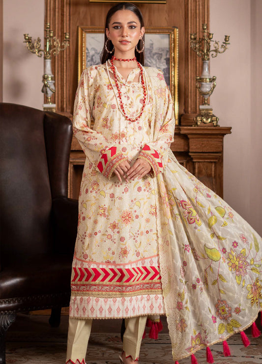 ALZOHAIB SUNSHINE BLOOM UN-STITCHED 3PC | D-10