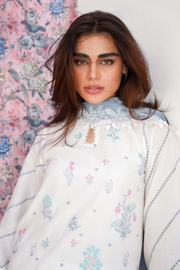 SAHAR LAWN CHIKANKARI UN-STITCHED 3PC | S24-CK-V2-10