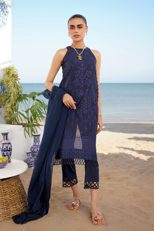 SAHAR LAWN CHIKANKARI UN-STITCHED 3PC | S24-CK-V2-07
