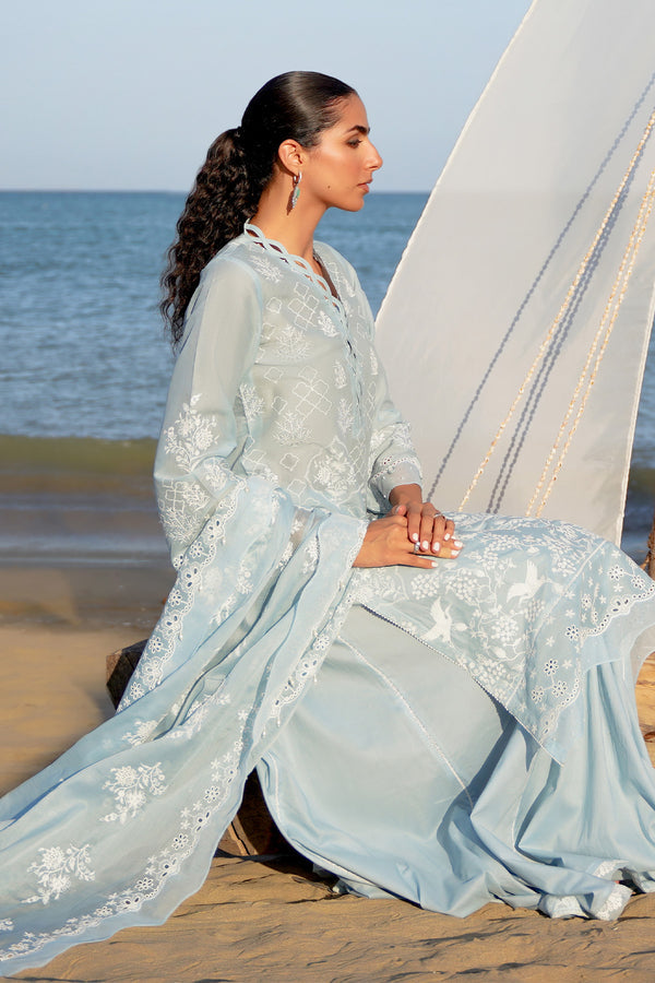 SAHAR LAWN CHIKANKARI UN-STITCHED 3PC | S24-CK-V2-03