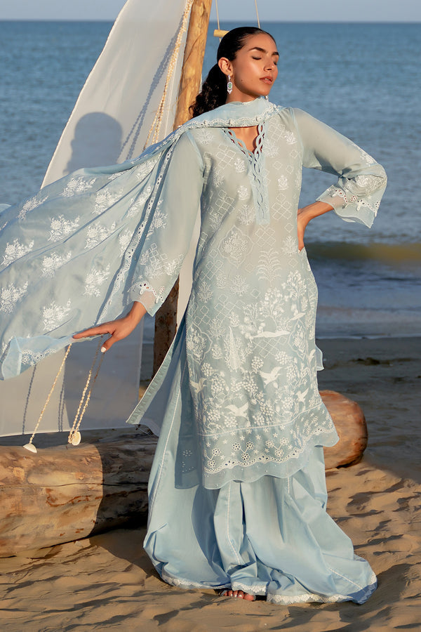 SAHAR LAWN CHIKANKARI UN-STITCHED 3PC | S24-CK-V2-03