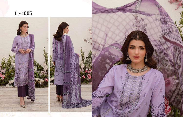 MASHAAL BY RAMSHA LUXURY LAWN-3PC | L-1005