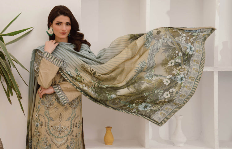 MASHAAL BY RAMSHA LUXURY LAWN-3PC | L-1006