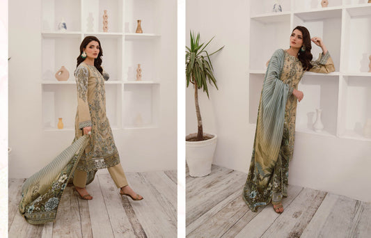 MASHAAL BY RAMSHA LUXURY LAWN-3PC | L-1006