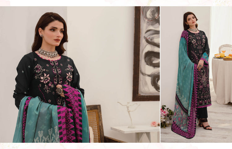 MASHAAL BY RAMSHA LUXURY LAWN-3PC | L-1008