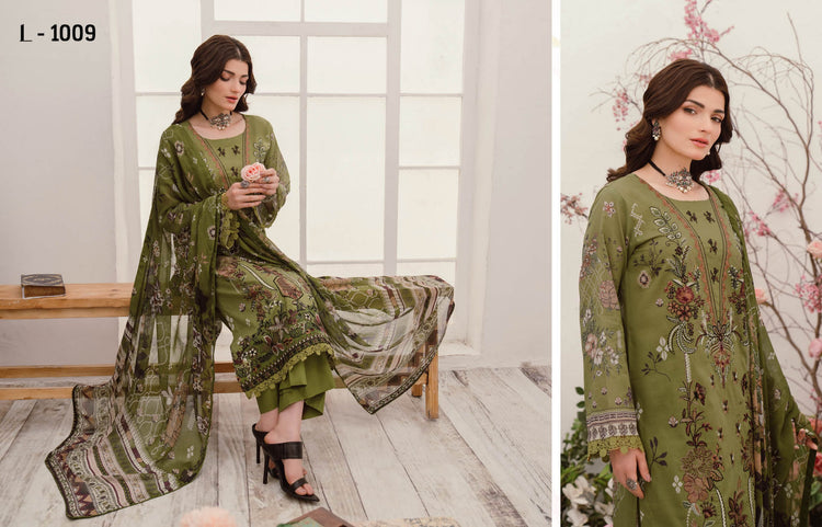 MASHAAL BY RAMSHA LUXURY LAWN-3PC | L-1009