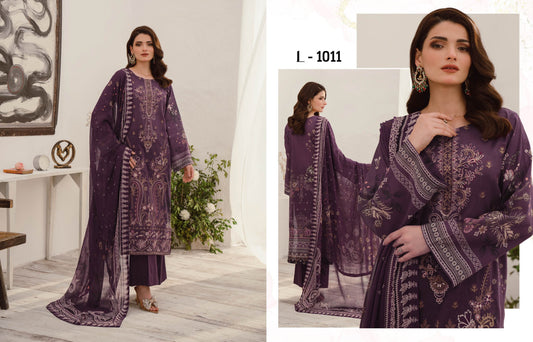 MASHAAL BY RAMSHA LUXURY LAWN-3PC | L-1011