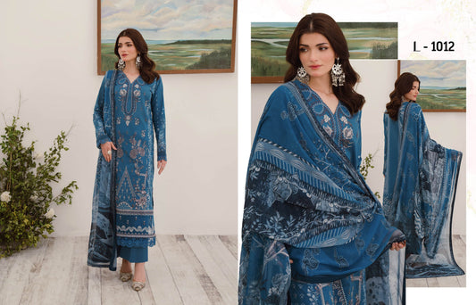 MASHAAL BY RAMSHA LUXURY LAWN-3PC | L-1012