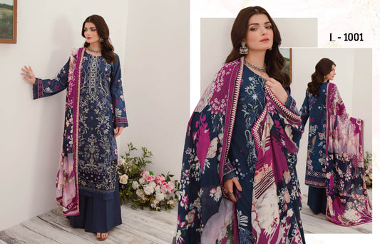 MASHAAL BY RAMSHA LUXURY LAWN-3PC | L-1001