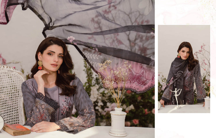 MASHAAL BY RAMSHA LUXURY LAWN-3PC | L-1002