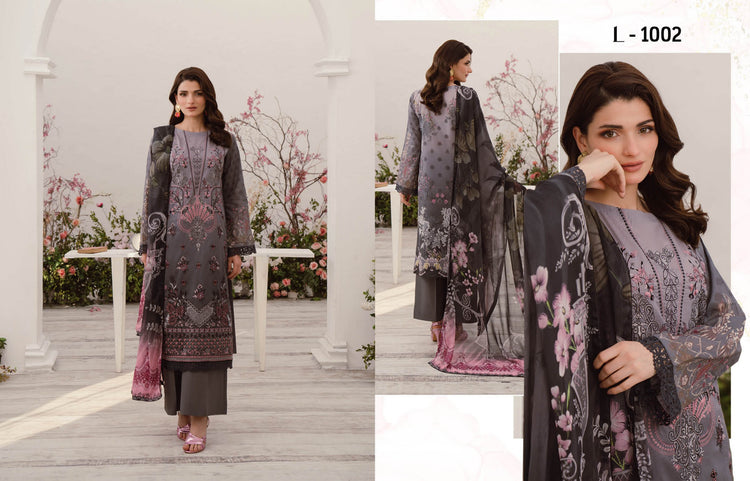 MASHAAL BY RAMSHA LUXURY LAWN-3PC | L-1002