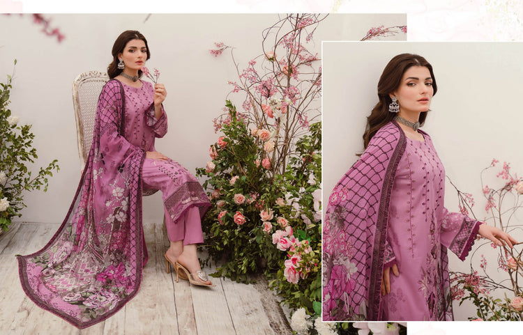 MASHAAL BY RAMSHA LUXURY LAWN-3PC | L-1003