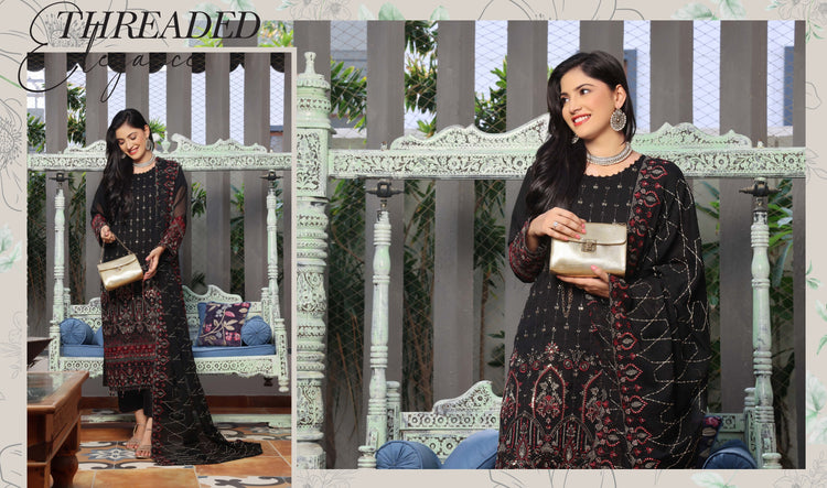 ZAAMIRAH BY BIN HAMEED SEMI-STITCHED 3PC | D-01