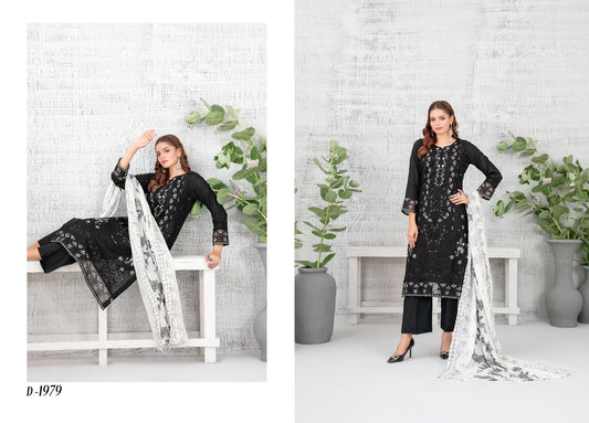 ZARIDA BY TAWAKKAL UN-STITCHED 3PC | D-1979