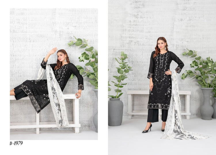 ZARIDA BY TAWAKKAL UN-STITCHED 3PC | D-1979