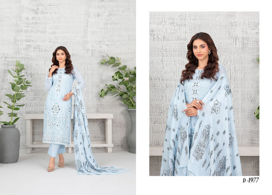 ZARIDA BY TAWAKKAL UN-STITCHED 3PC | D-1977