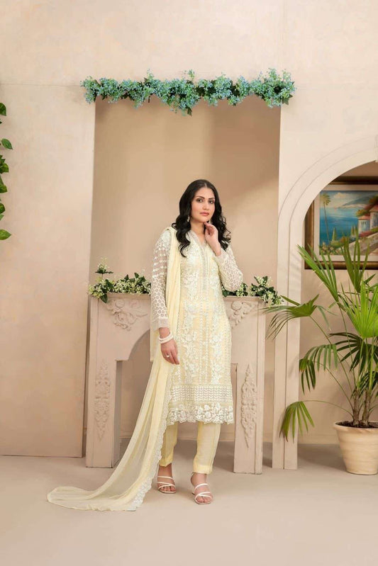 ZAURA BY TAWAKKAL SEMI-STITCHED 3PC | D-01