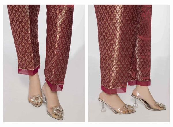 SADABAHAR JACQUARD JAMAWAR STITCHED PANTS- 46