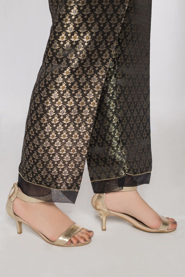 SADABAHAR JACQUARD JAMAWAR STITCHED PANTS BLACK - 43