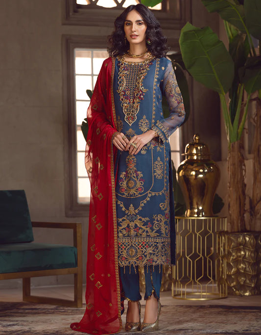 LE FESTA CHIFFON UN-STITCHED BY EMAAN ADEEL - LF-703