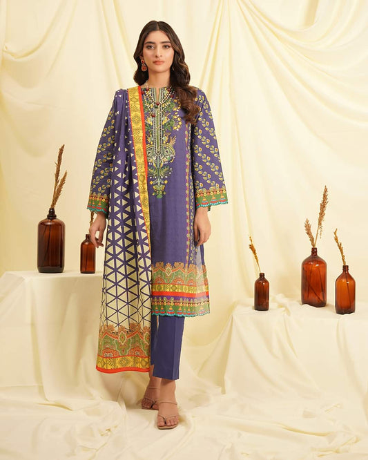 Shirt Shalwar Dupatta - Kimberly Purple - Cambric Suit-3pc