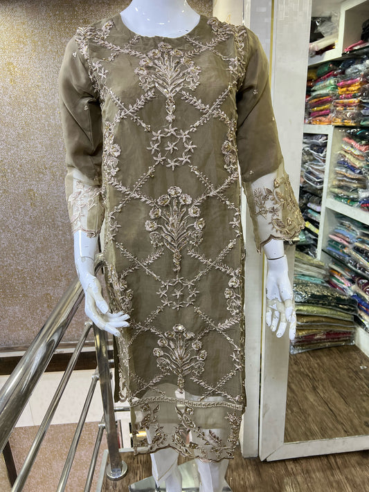 AGHA NOOR REPLICA STITCHED- 11 BROWN