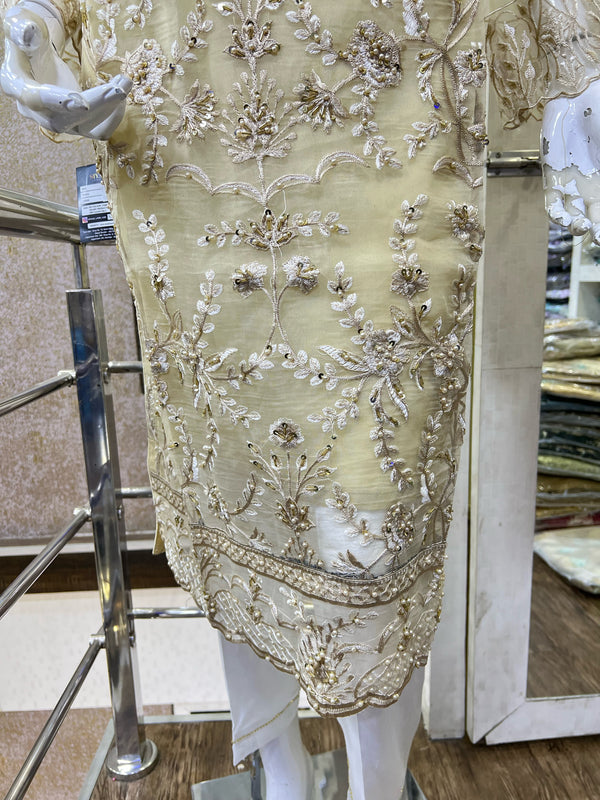 AGHA NOOR REPLICA STITCHED- 16 BEIGE