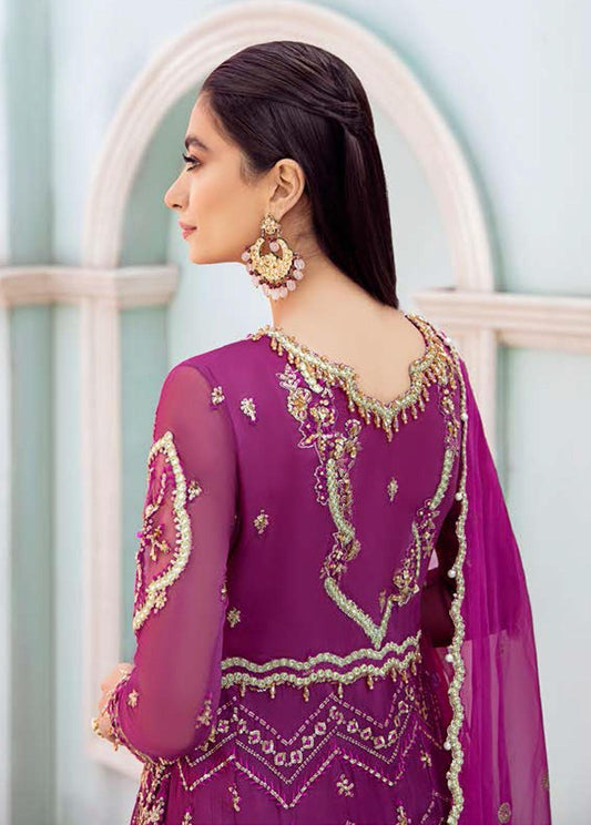 Kalidaar By Roheenaz Embroidered Chiffon Suits Unstitched 3 Piece RO22K RCH-22-09 - Luxury Collection